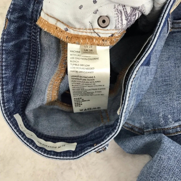 Pilcro By Anthropologie Women’s Slim Boyfriend Patchwork Jeans Size 26 - Picture 8 of 8